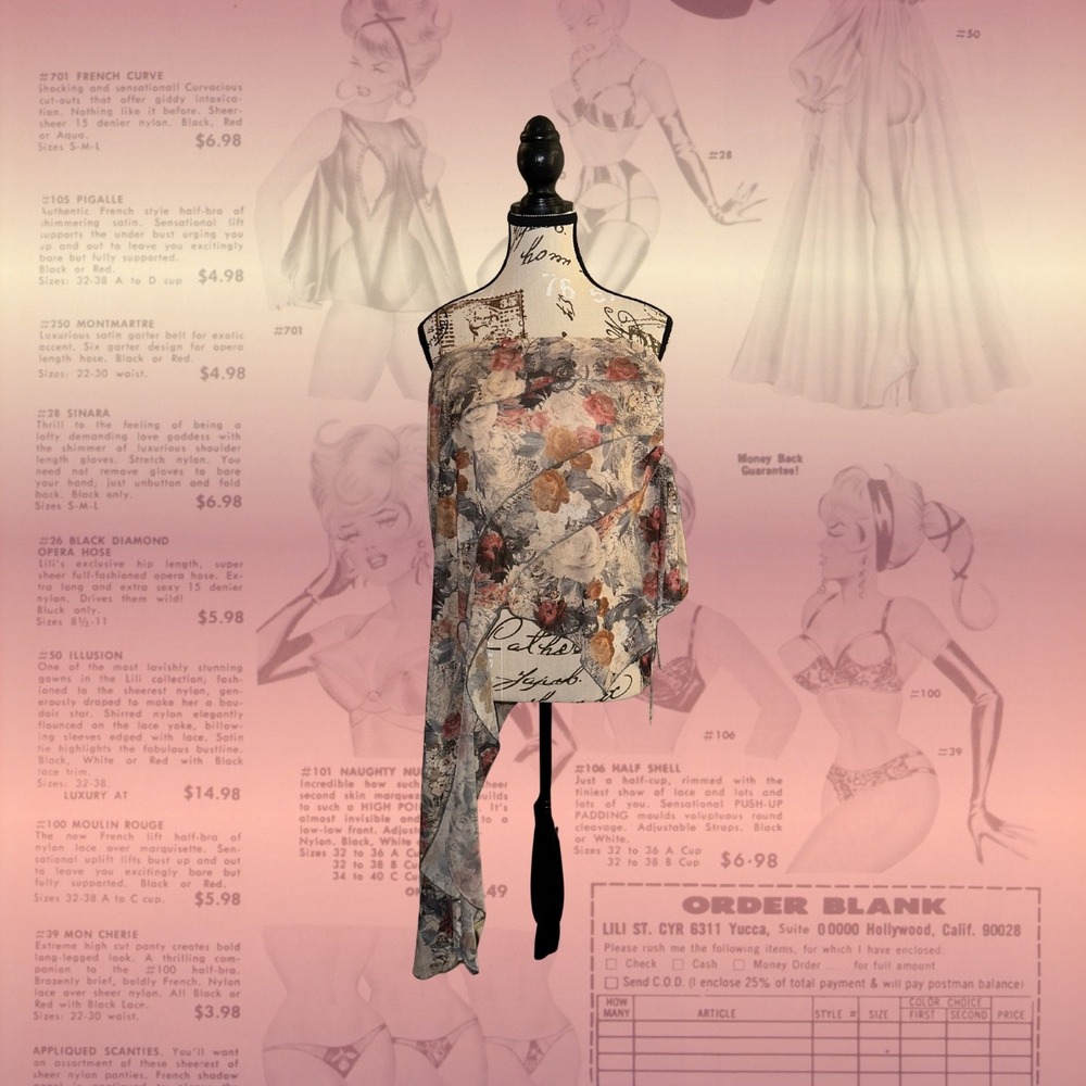 strapless floral printed ethereal layering top